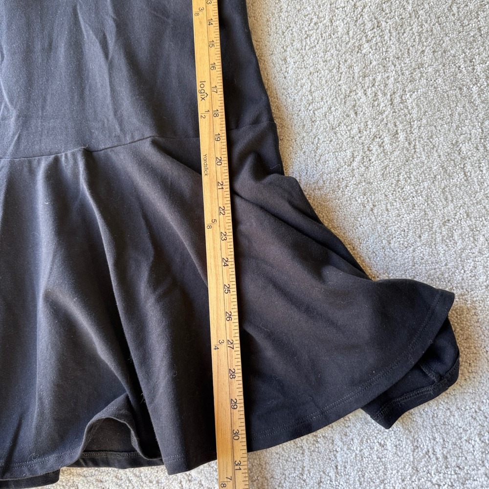 Reformation Mayve Knit Dress Womens Medium Black Organic Cotton Ruched Mini LBD - Picture 9 of 12